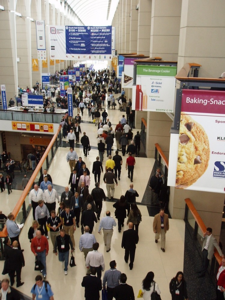 Packing a punch: delegates throng the trade show floor…  