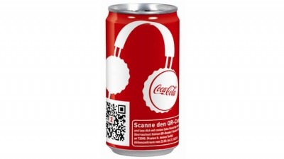 Coca-Cola's new beverage can is printed with a Quick Response (QR) code