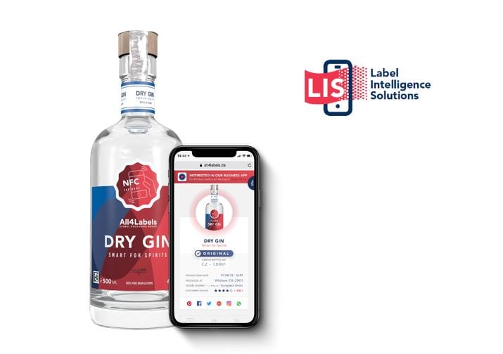 Rako Security Label integrates NFC tech into gin bottle 