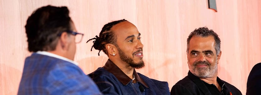 Danny Stepper with Lewis Hamilton & Moises Guindi