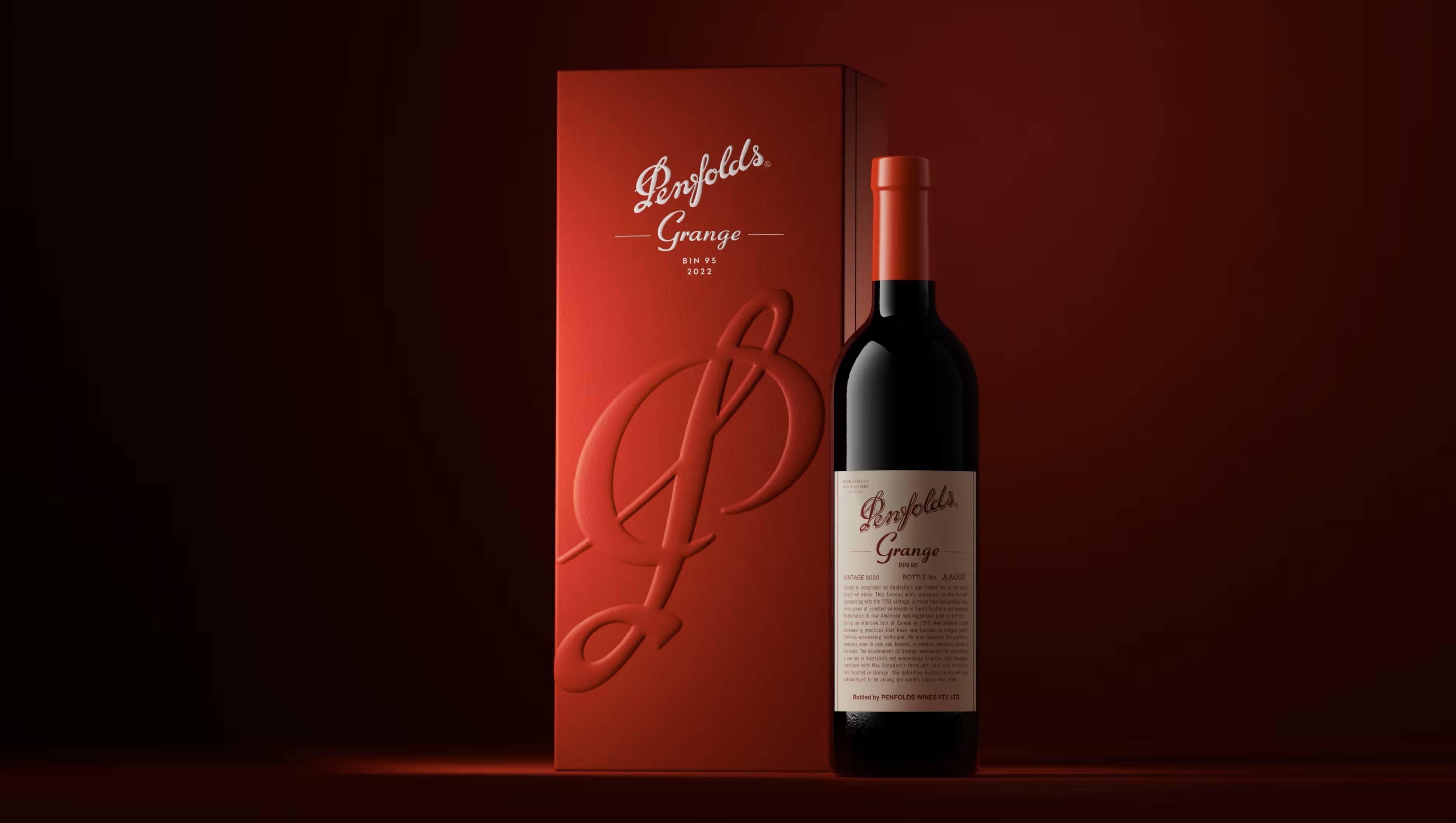 A bottle of Penfolds wine