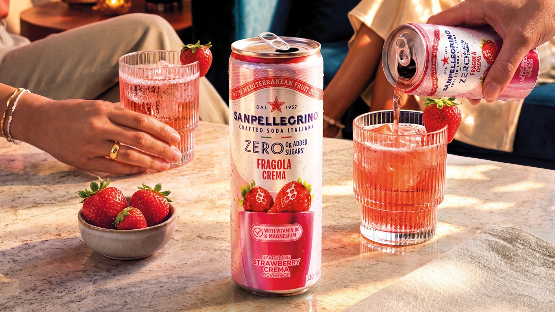 Sanpellegrino Crafted Soda Italiana Zero Added Sugar - Strawberry Crema