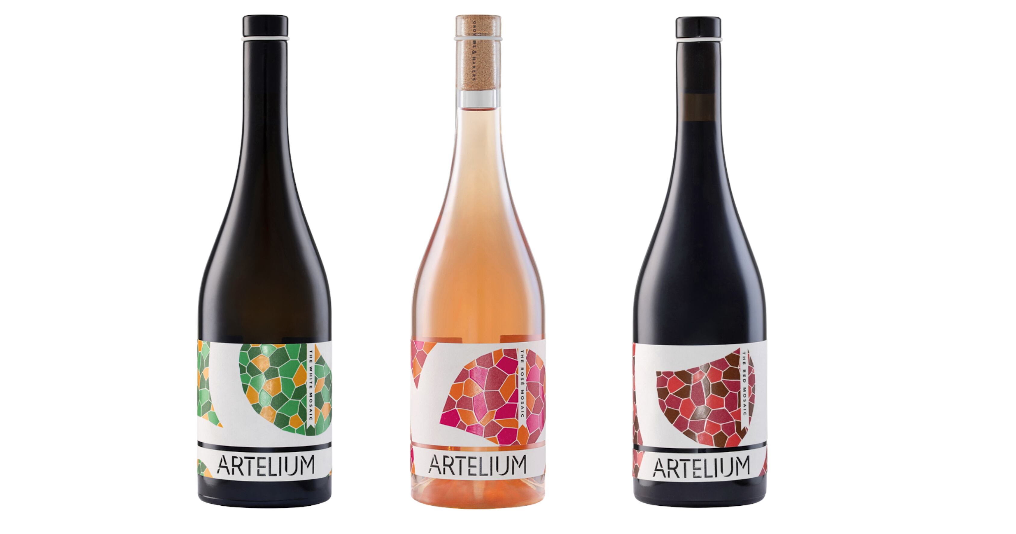 Bottles from Artelium Wine Estate's Mosaic wine range.