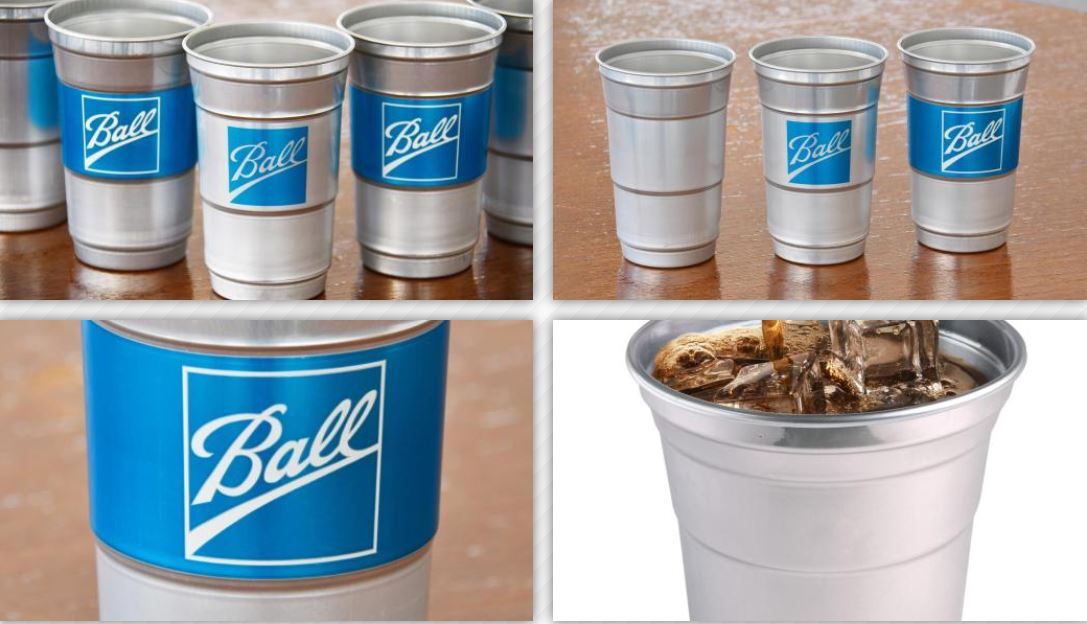 Ball to pilot disposable aluminum cups as an alternative to plastic