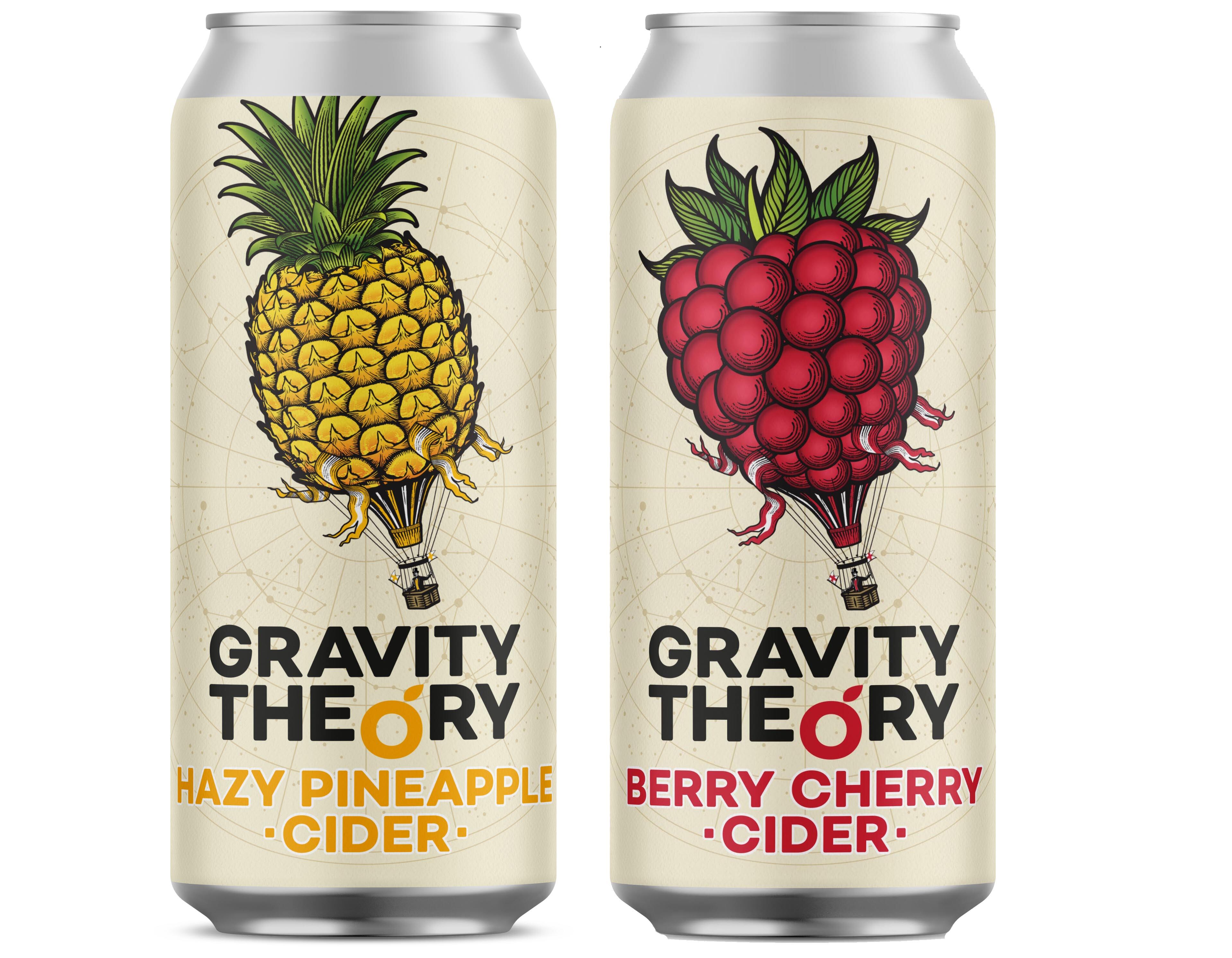 Berry and pineapple flavoured cider cans designed for sessionable drinking.