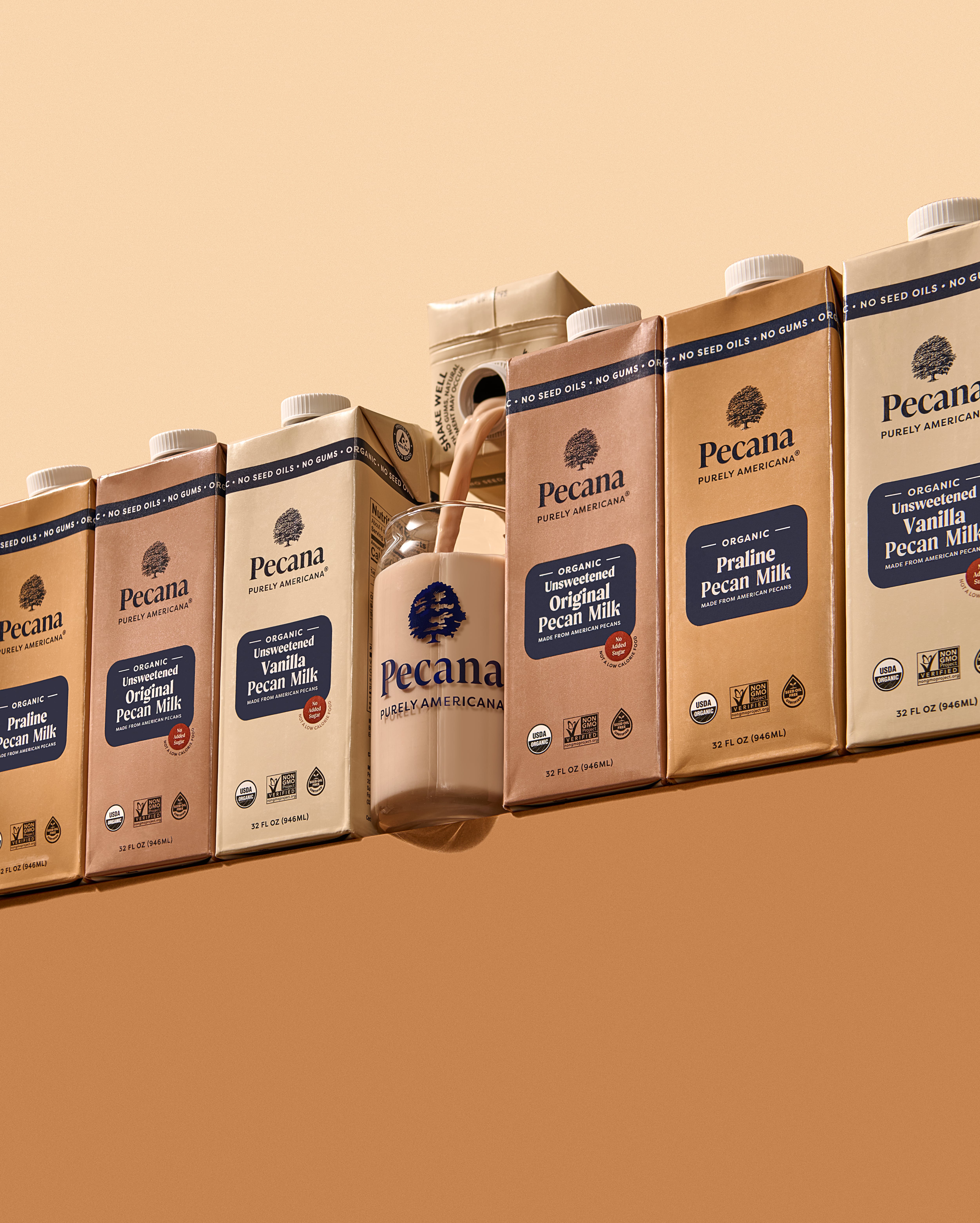 Pecana lineup includes three flavors of organic pecan milk: Unsweetened Original, Unsweetened Vanilla and Praline