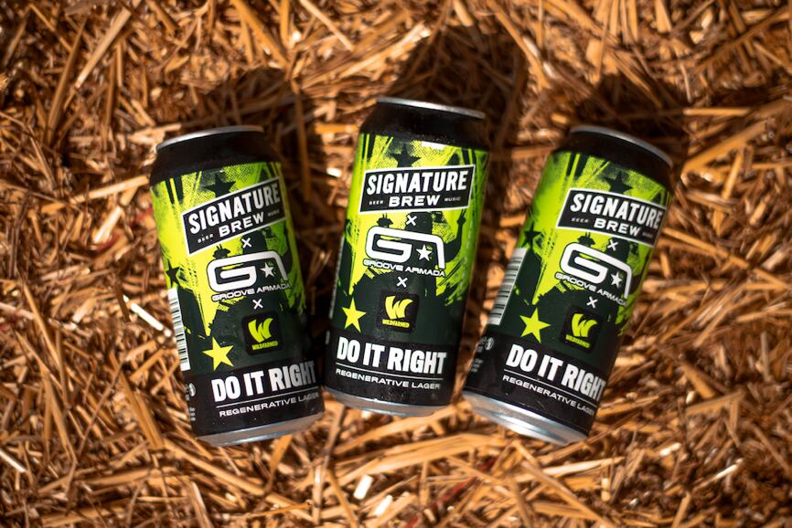 Can of Signature Brew's Do It Right pale lager brewed with regeneratively farmed barley supplied by Wildfarmed.