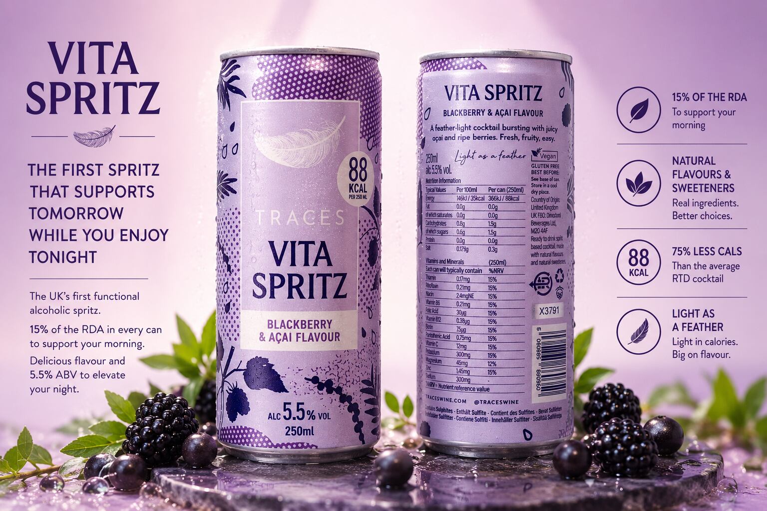 TRACES Vita Spritz functional alcoholic drink
