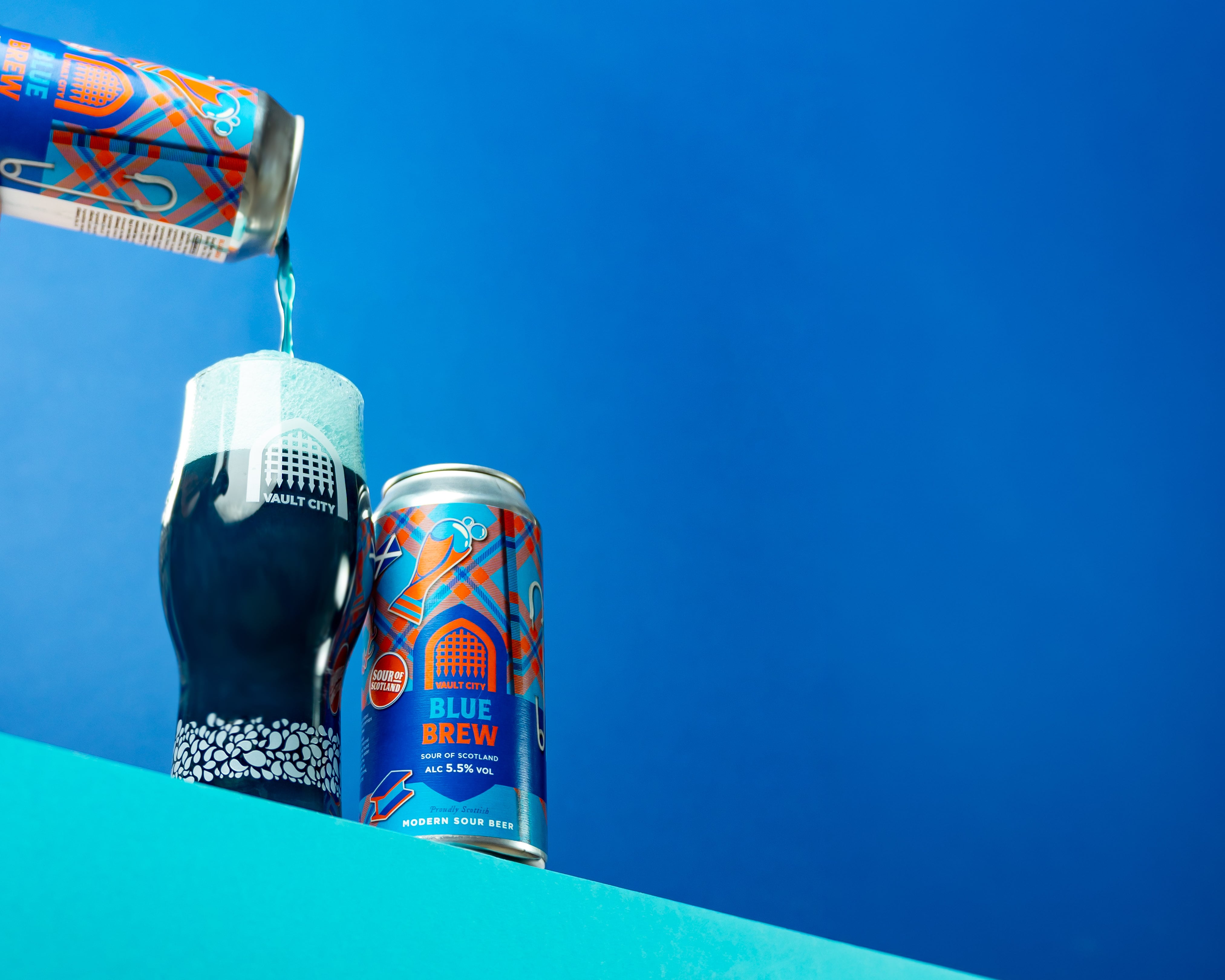 Blue Brew sour beer can with World Cup 2026 themed branding