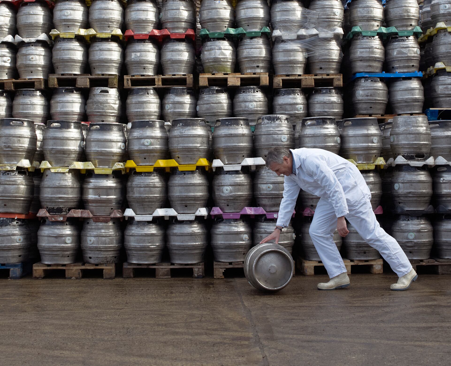 A worker in a brewery.