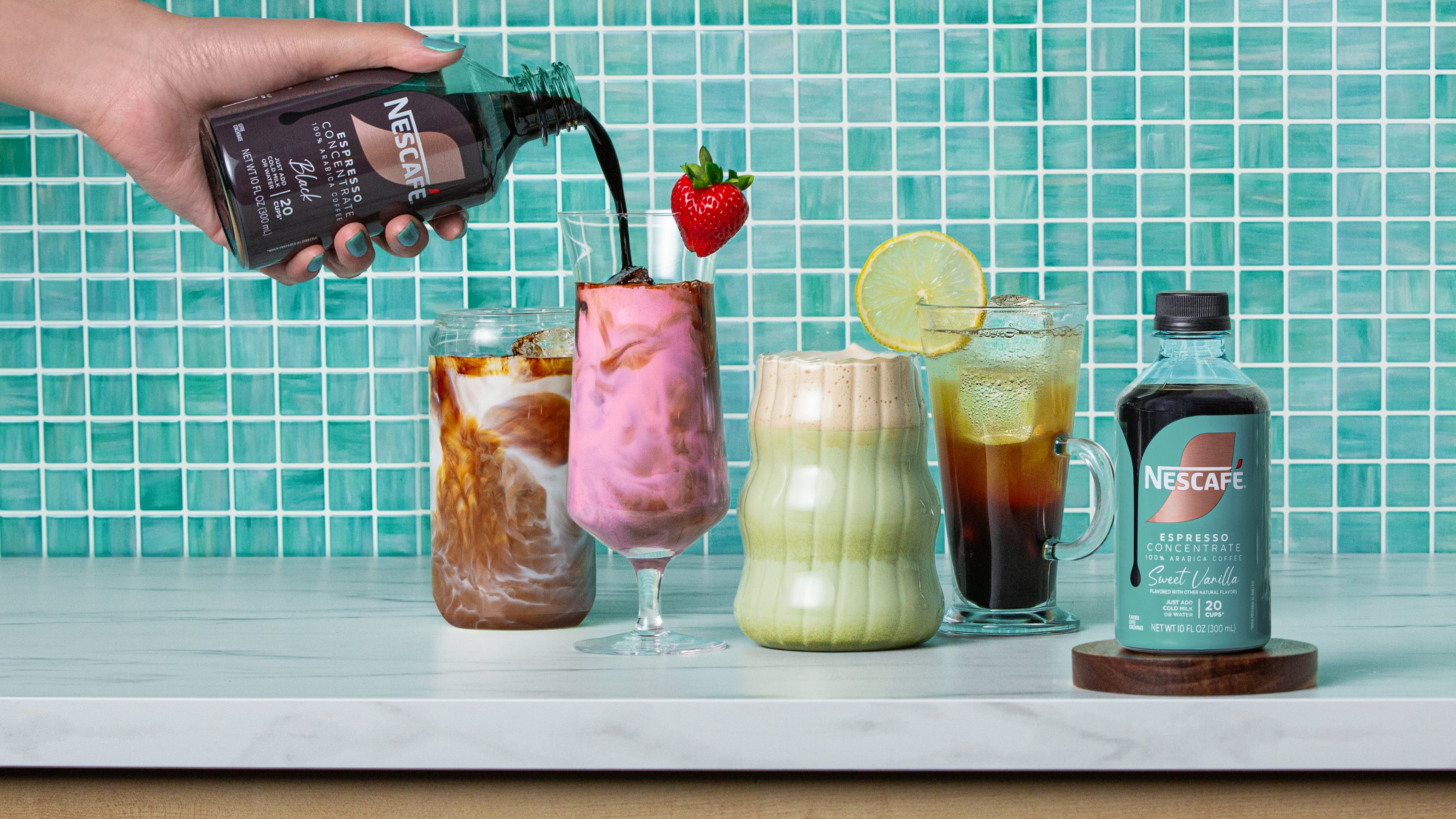NESCAFE coffee concentrates in Black and Sweet Vanilla