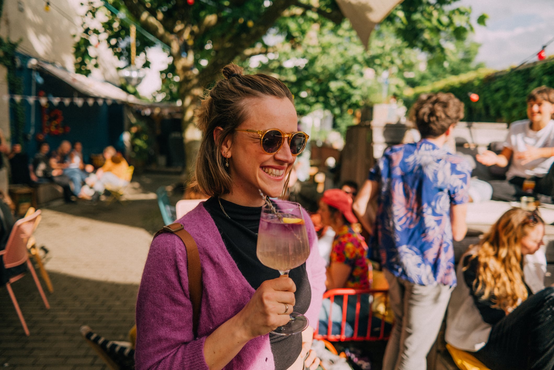 Woman drinking cocktail