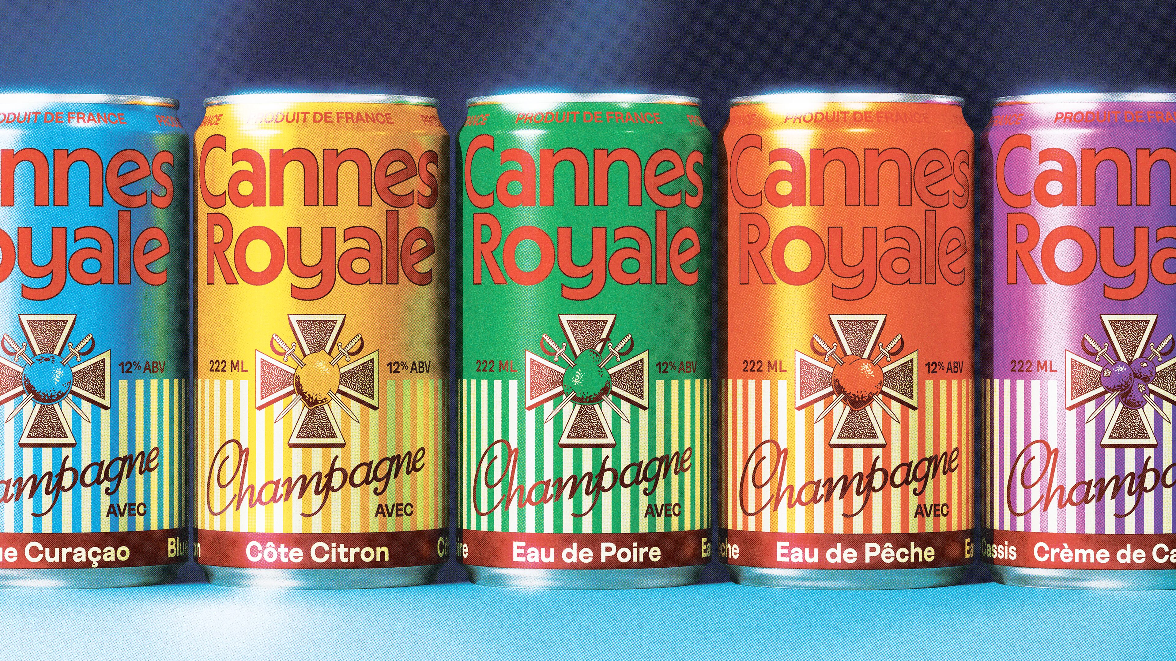 Cannes Royale champagne cocktails in a can