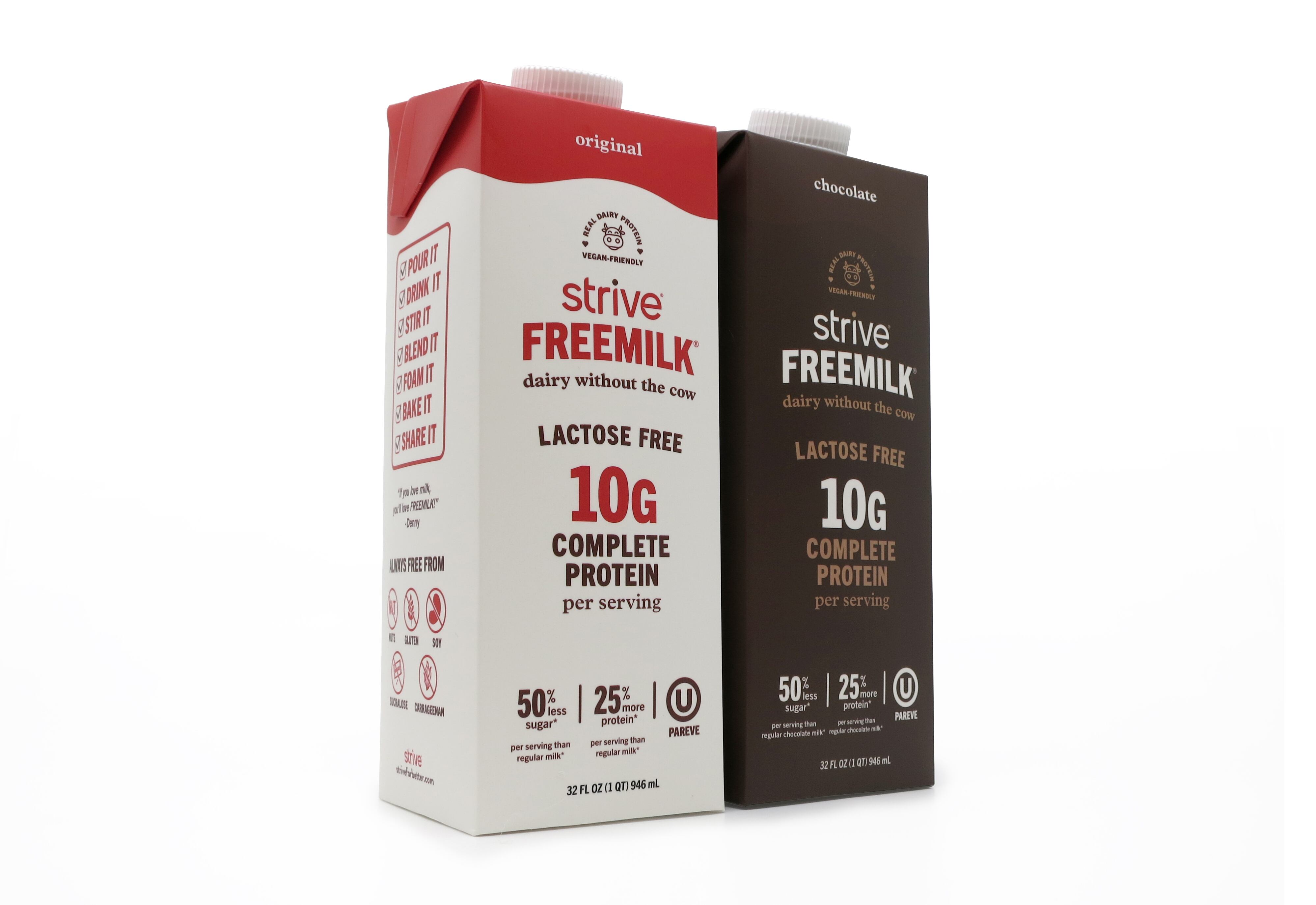 Strive Freemilk Tetra Pak cartons