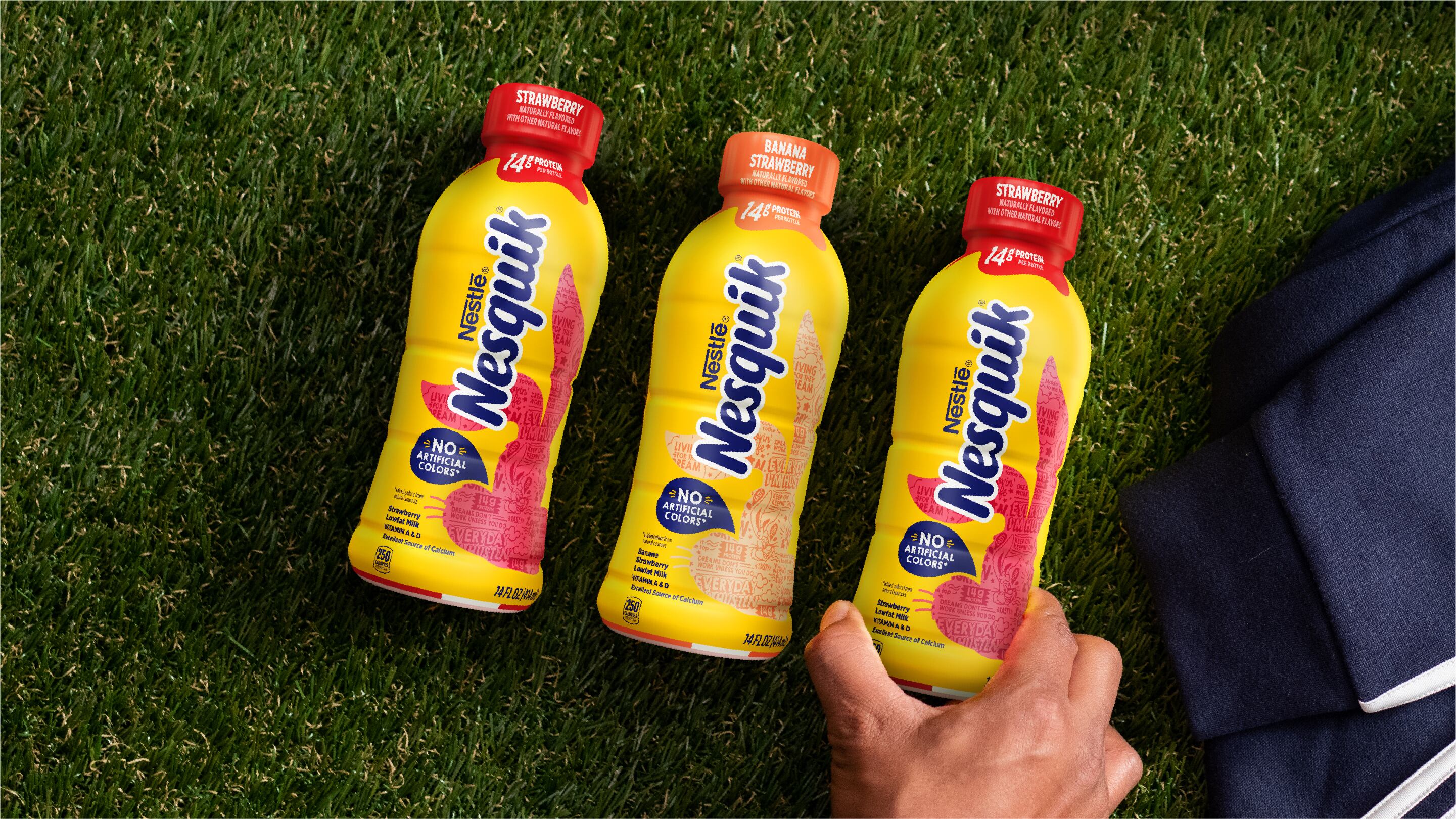 Products like Nesquik’s strawberry-flavored offerings were updated to incorporate colors from natural sources.