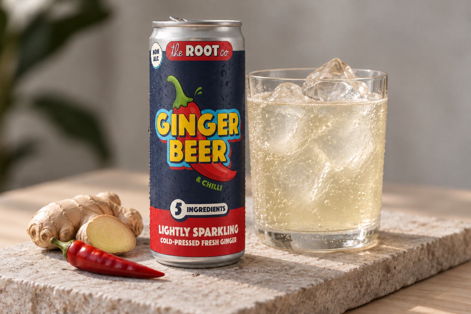 Can of The Root Co. Chilli Ginger Beer.
