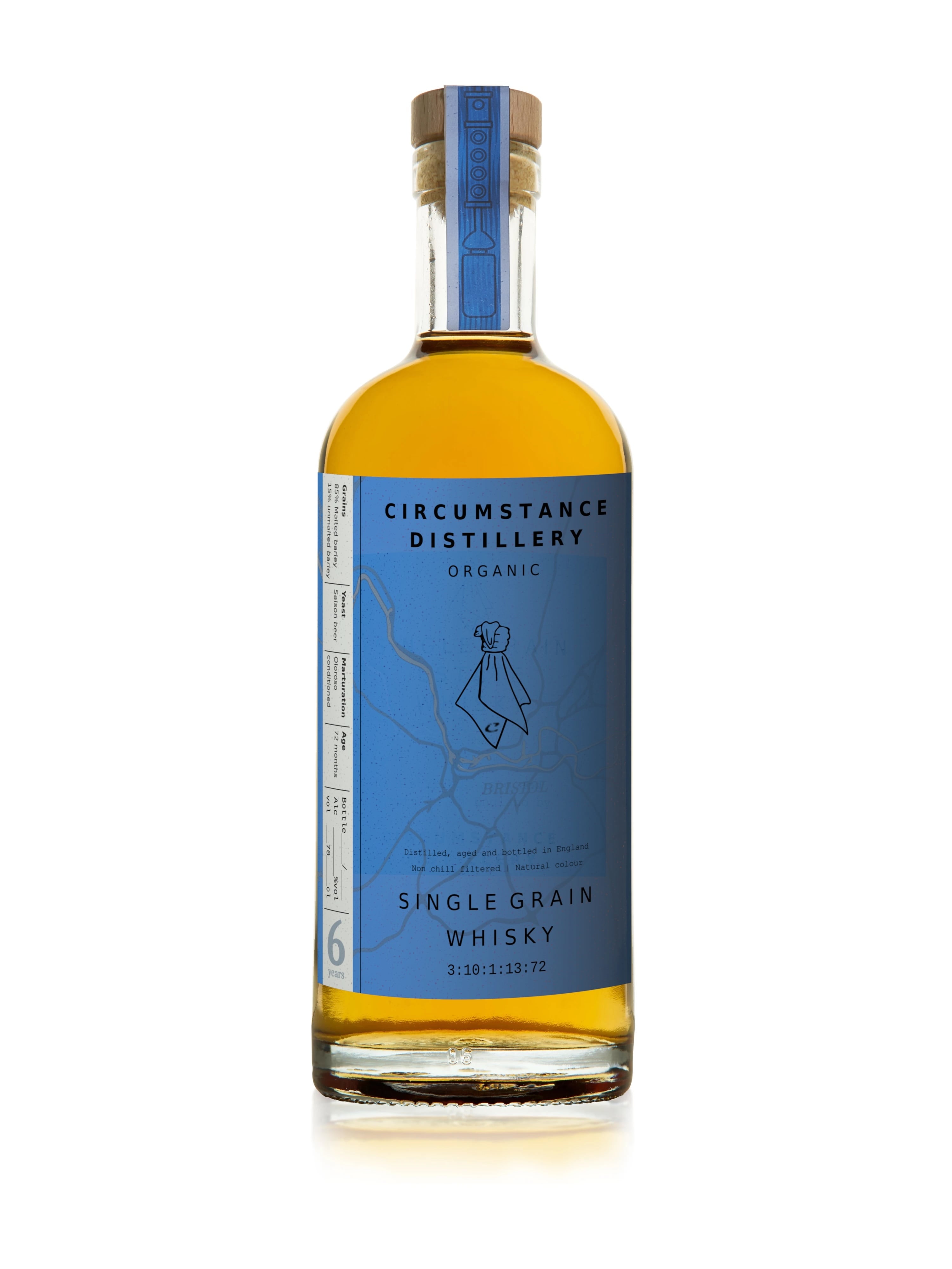 English whisky bottles from Circumstance Distillery showcasing updated labelling.