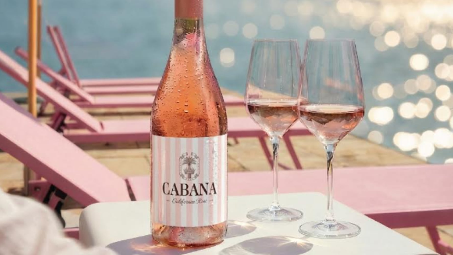 Bottle of Cabana California Rosé wine for the UK market.