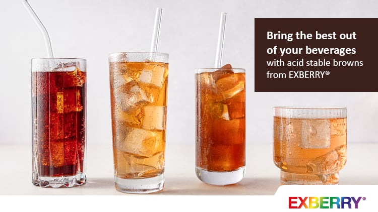 Clean-label browns for beverages: EXBERRY® brown shades made from caramelized sugar