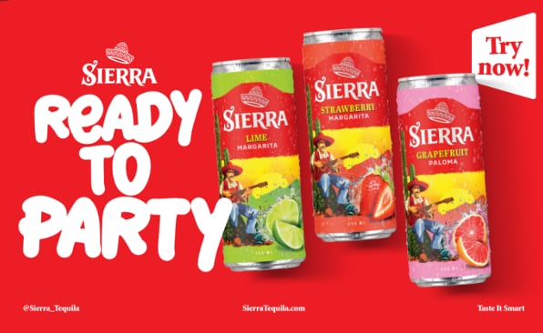 Sierra Grapefruit Paloma and Sierra Lime Margarita ready-to-drink tequila cocktails in 250ml cans.