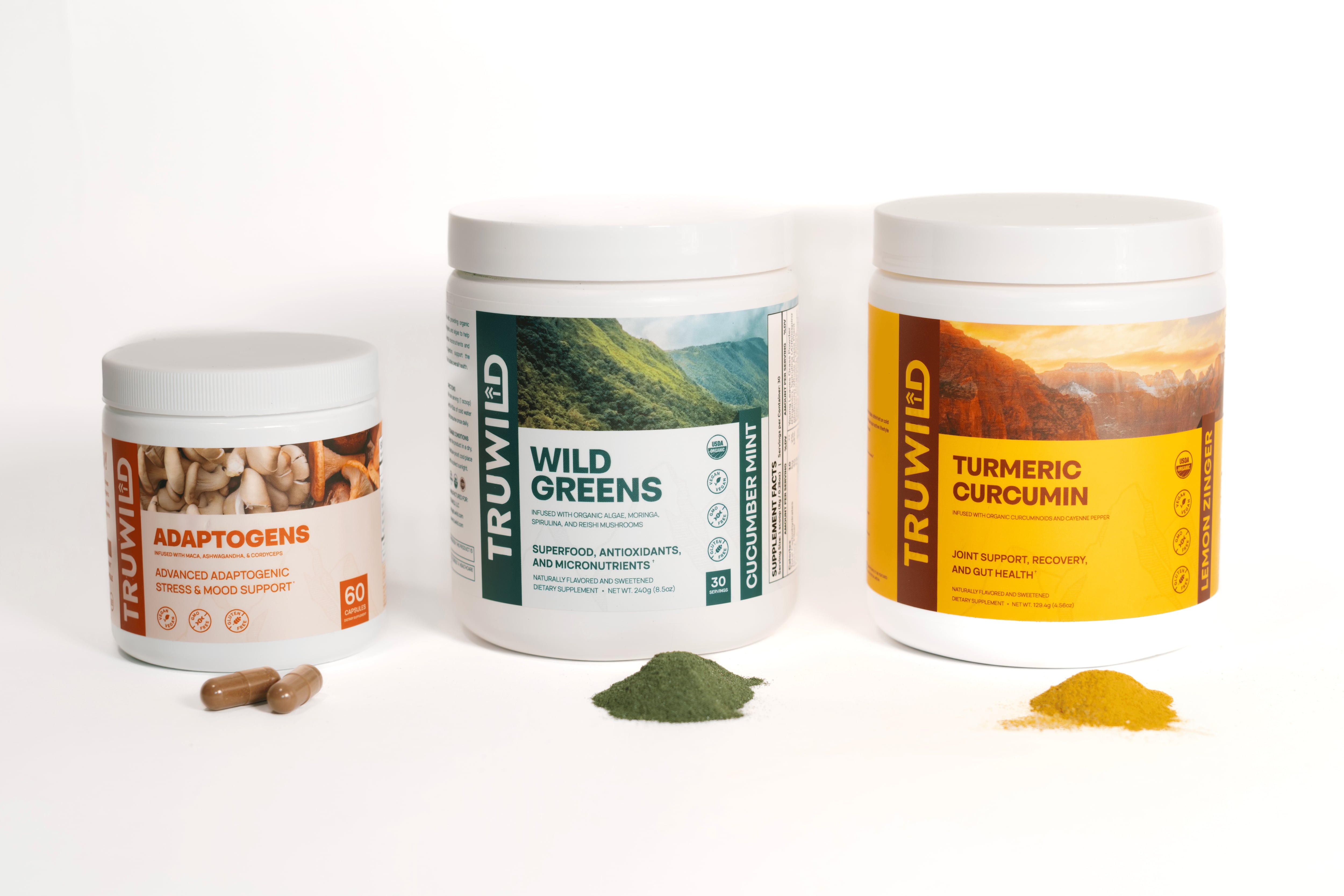 Marketed as “the only natural supplement brand created specifically for outdoor athletes,” TRUWILD offers a selection of powders, capsules and pills made of natural ingredients to offer hydration, energy, electrolytes, amino acids and more.