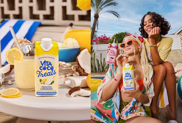 Vita Coco Frosted Lemonade bottle with coconutmilk beverage branding.