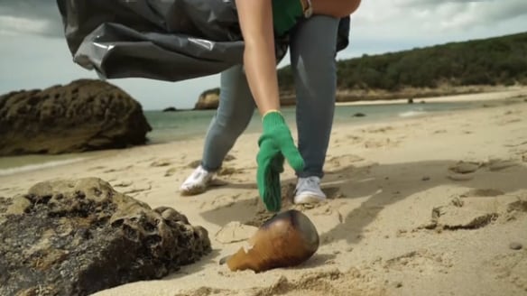 Coca-Cola showcases bottle made with recycled sea plastic