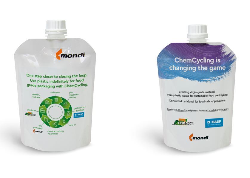 Mondi, BASF & COROOS create prototype stand-up pouch from recycled plastic