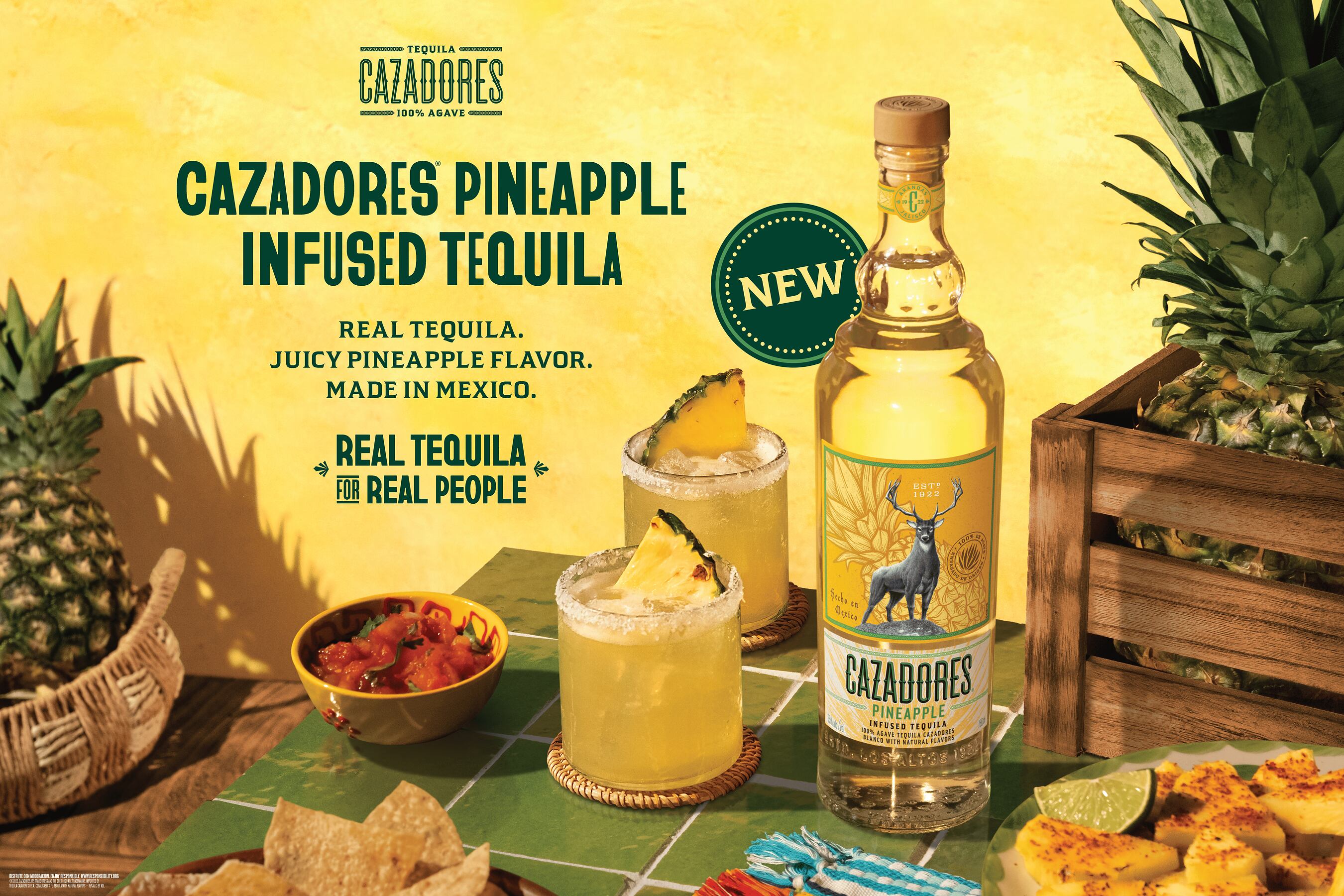 Pineapple infused tequila bottle showcasing fruit-forward spirits trend.