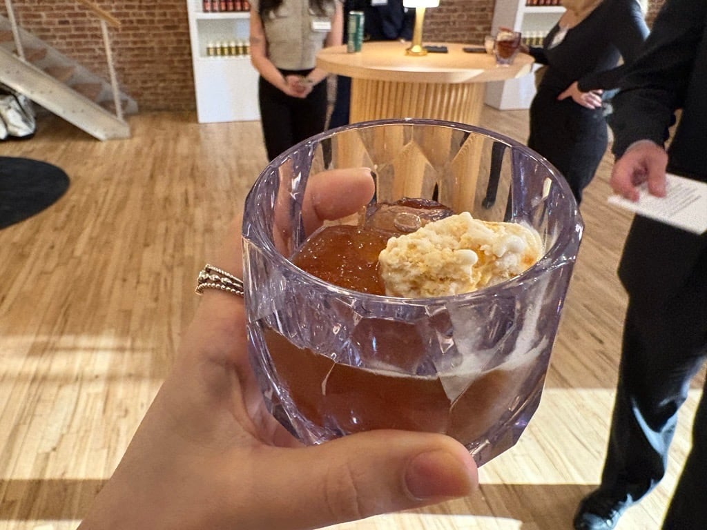During the event, the company unveiled a prototype which was born from the Nestlé R&D Accelerator. The dollop of creamer looks and melts like a scoop of ice cream and can be used in both hot and cold coffee drinks.