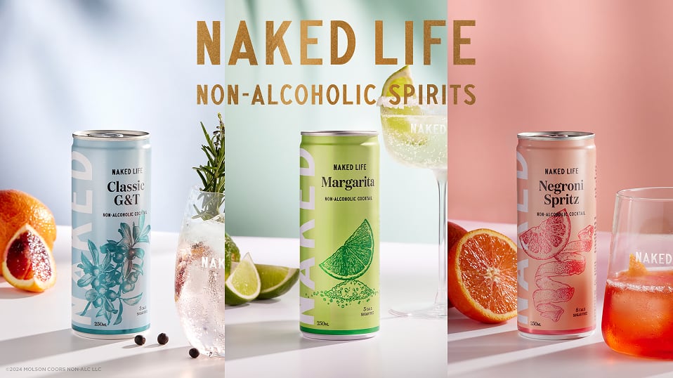Molson Coors to bring Aussie non-alc RTD cocktail brand, Naked Life, to the US