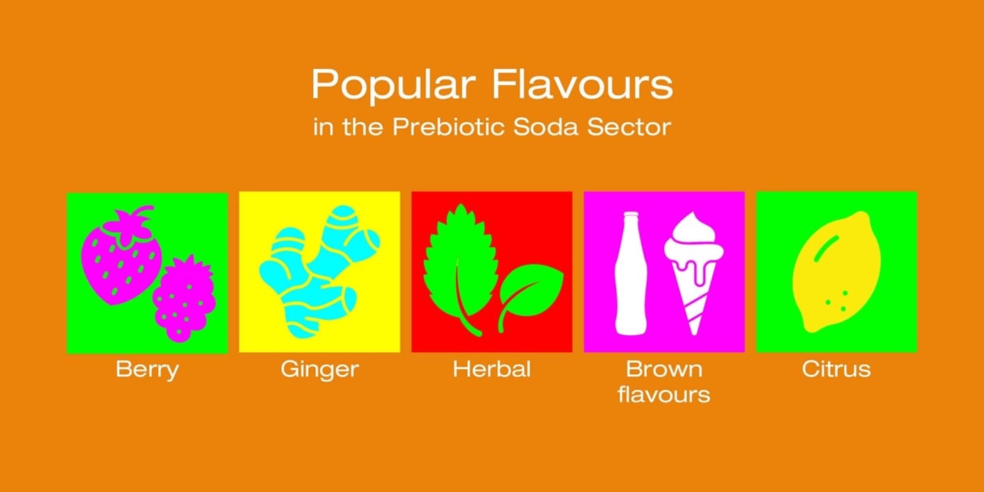 popular flavours in prebiotic soda sector