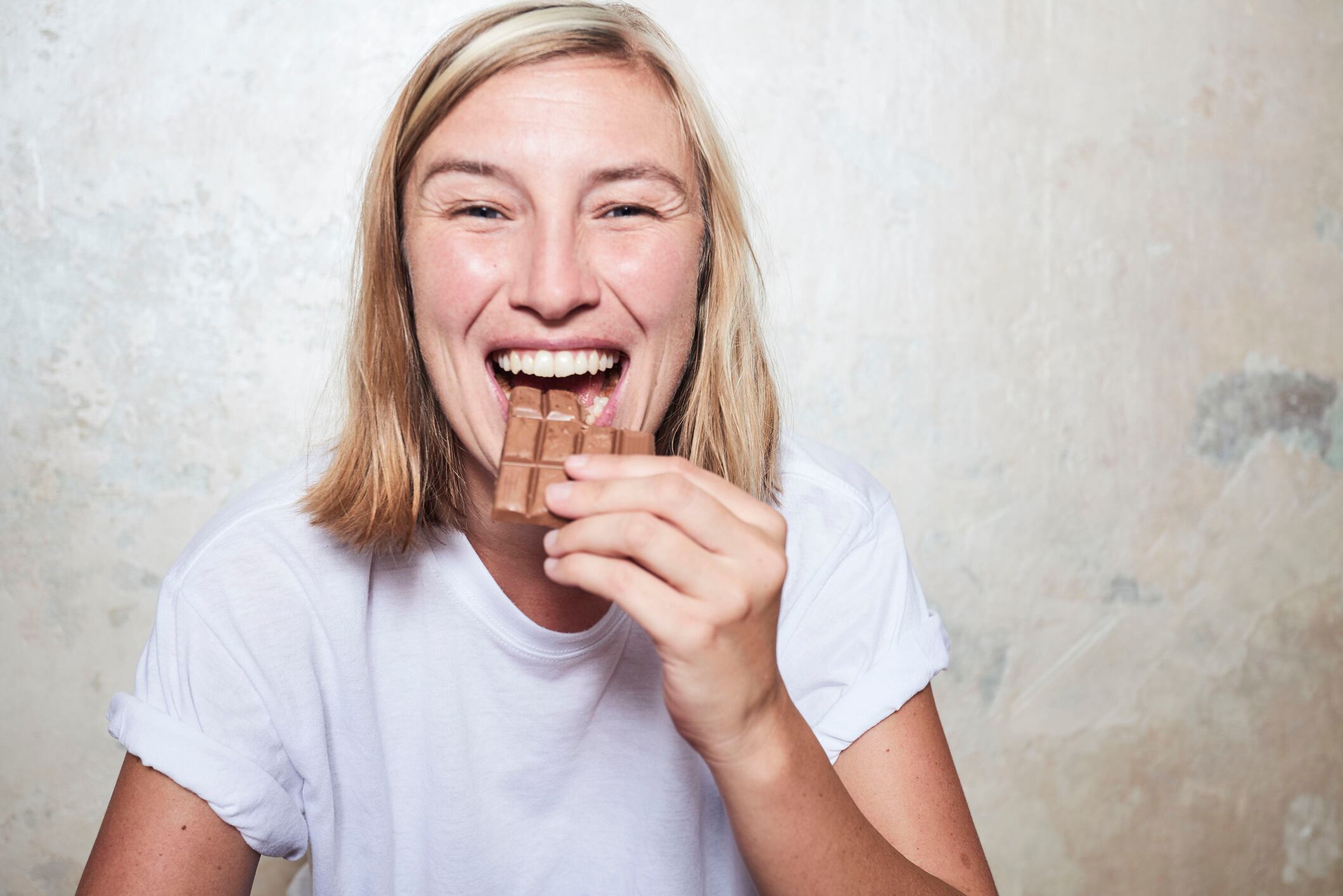 Women eating chocolate