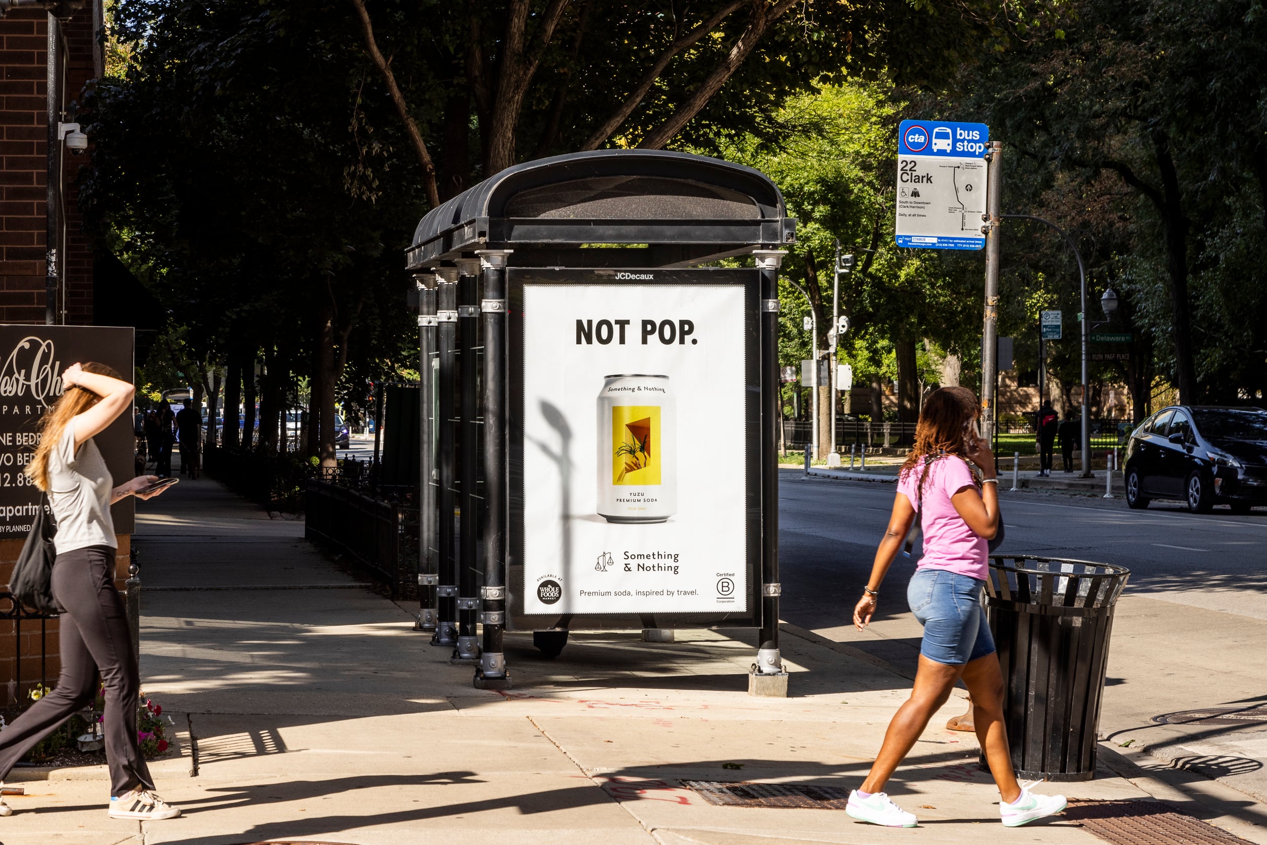 Something & Nothing's "Not Pop" campaign featured tongue-in-cheek ads referencing the Midwestern term for "pop" near Whole Foods Markets in Chicago.