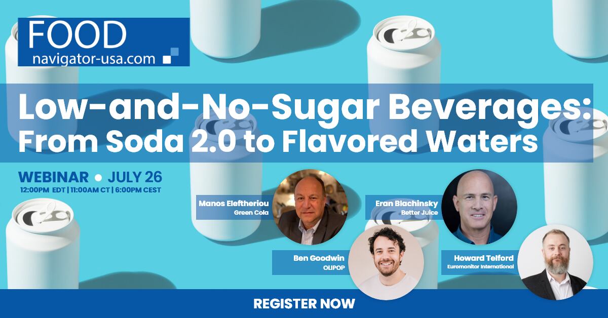 REGISTER TODAY: Low-and-No-Sugar Beverages: From Soda 2.0 to Flavored Waters