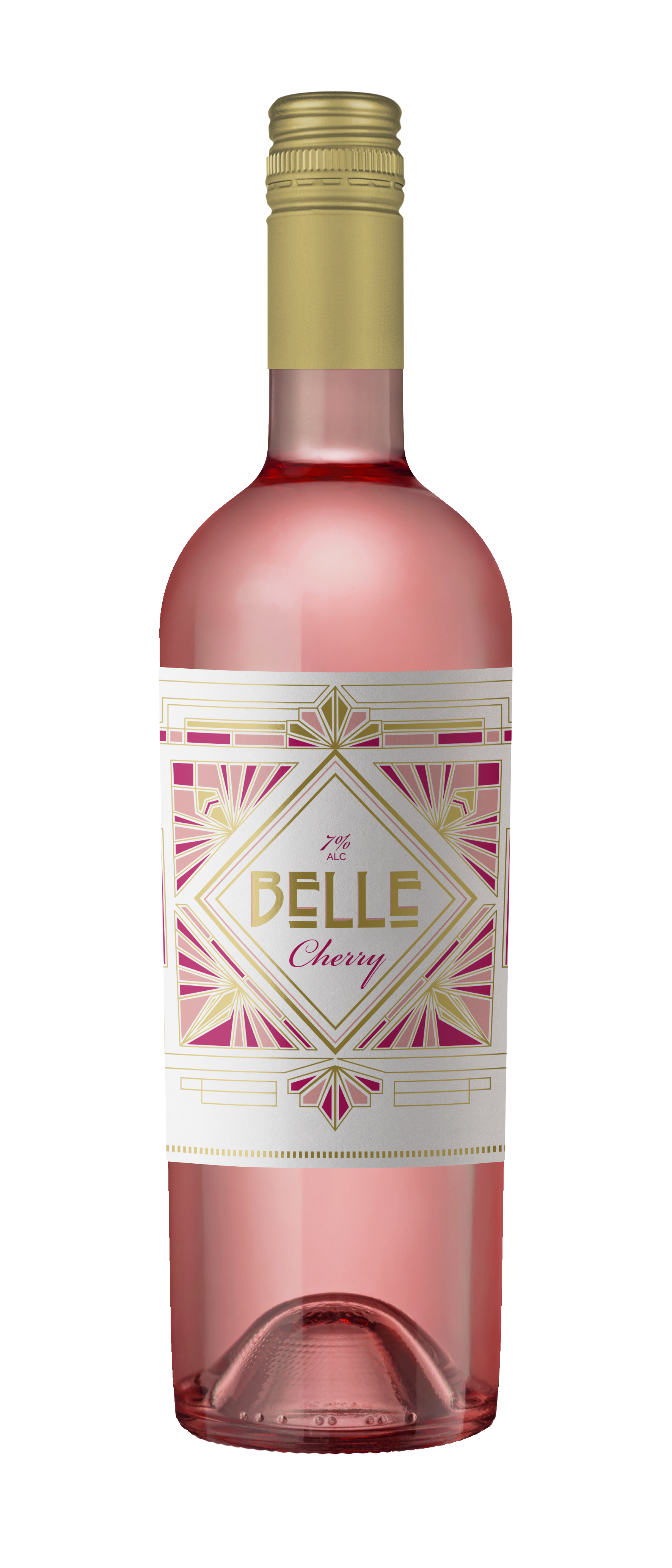 Bottle of Belle Cherry, a cherry rosé-style wine from Morandé Wine Group made with cherry wine and Sauvignon Blanc.