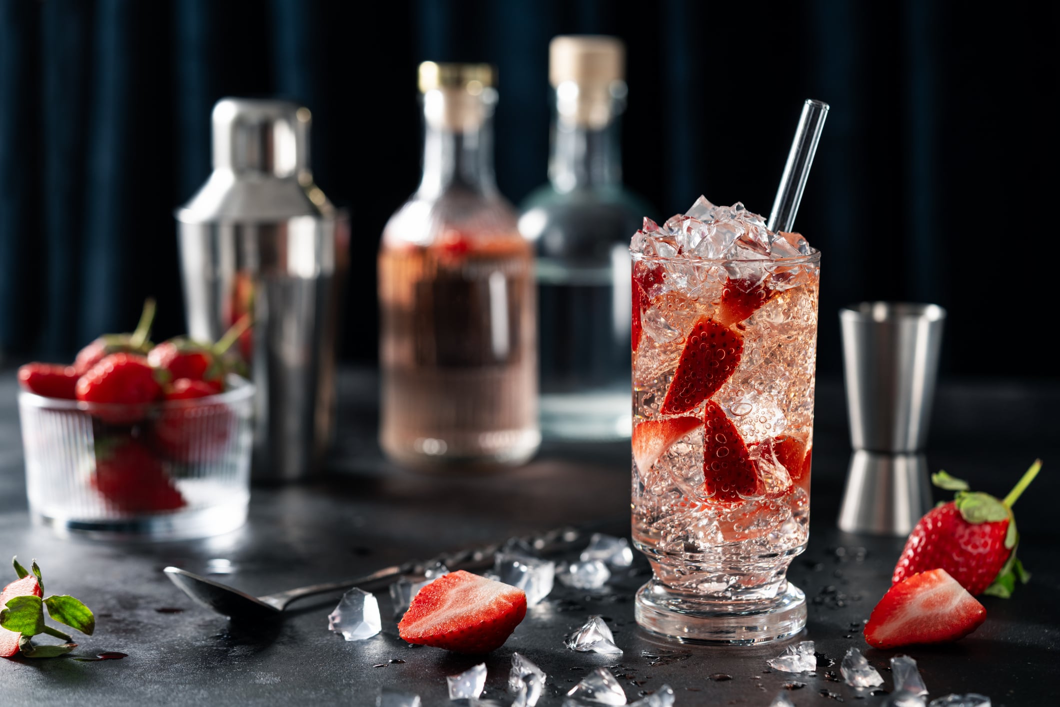 Selection of innovative alcohol-free drinks.