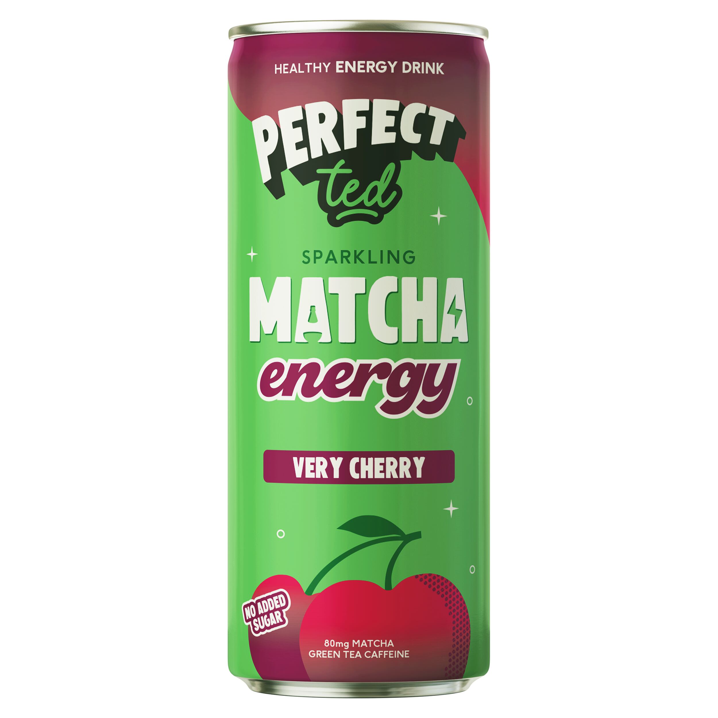 PerfectTed Matcha Energy Drinks in Strawberry, Cherry, Peach and Lemon Lime flavours.