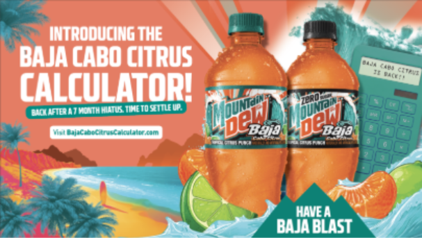 Bottles of Mountain Dew launches Baja Cabo Citrus