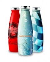 Possible branding options for Boomerang bottles.