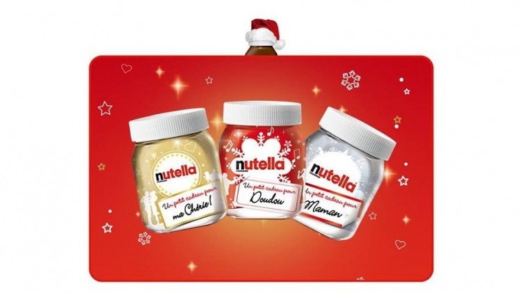 Nutella is offering custom holiday packaging for its sweet spread.