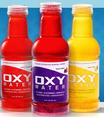 OXYwater: 'Using a special patented process, we add O2. Lots of it. This gives OXYwater its clean, crisp, light, fresh taste.'