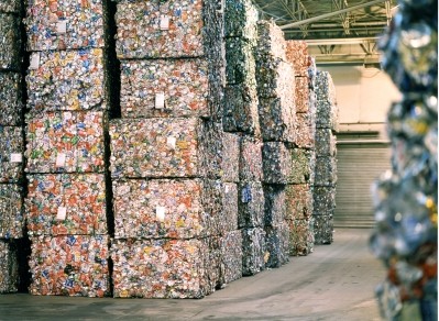 Bales of crushed aluminum cans at a Novelis recycling plant. Photo courtesy of Novelis