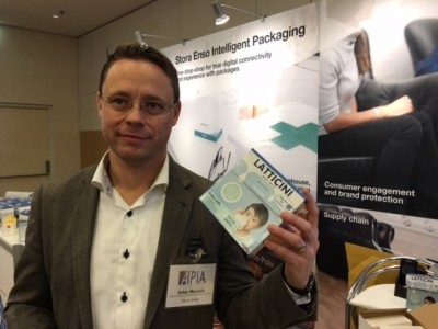 Juha Maijala, project director, intelligent packaging, Stora Enso, at the AIPIA Congress 2016.