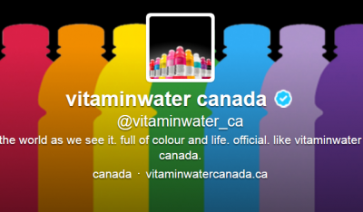 Vitaminwater Canada's Twitter feed