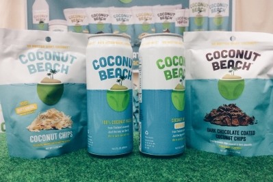 A display at Coconut Beach's booth at Expo West 2016.