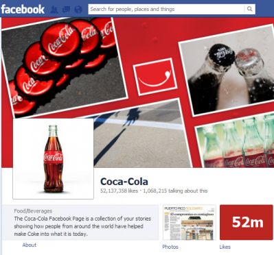 The Coca-Cola Facebook page