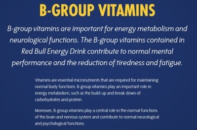 Fresh wings: Red Bull slugs vitamin B energy health claims