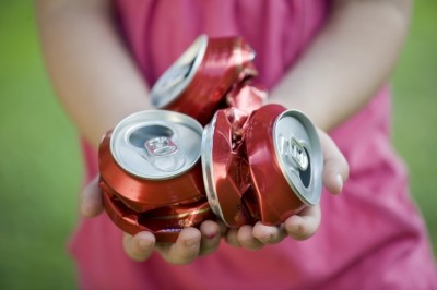 Only 45% of cans are currently recycled in the US - but that's better than glass or plastic, according to the CMI. Pic:getty/kaisphoto