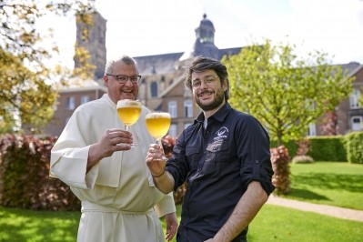 Father Karel Stautemas and Master Brewer Marc-Antoine Sochon. Pic: Carlsberg